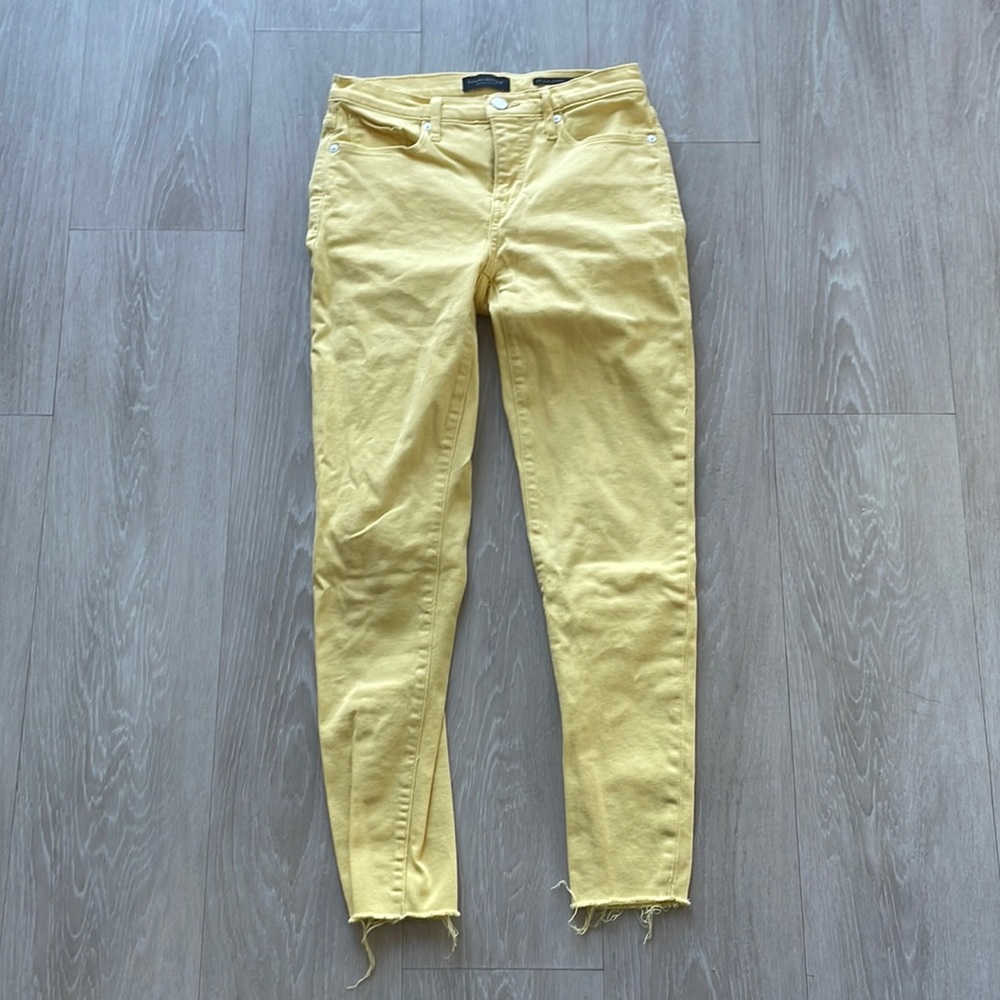 Banana Republic mid rise skinny buttercup yellow pants